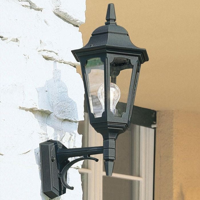 Elstead Lighting Parish 1 Light Up Wall Lantern - Black