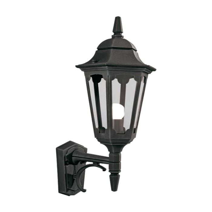 elstead lighting Parish 1 Light Up Wall Lantern - Black