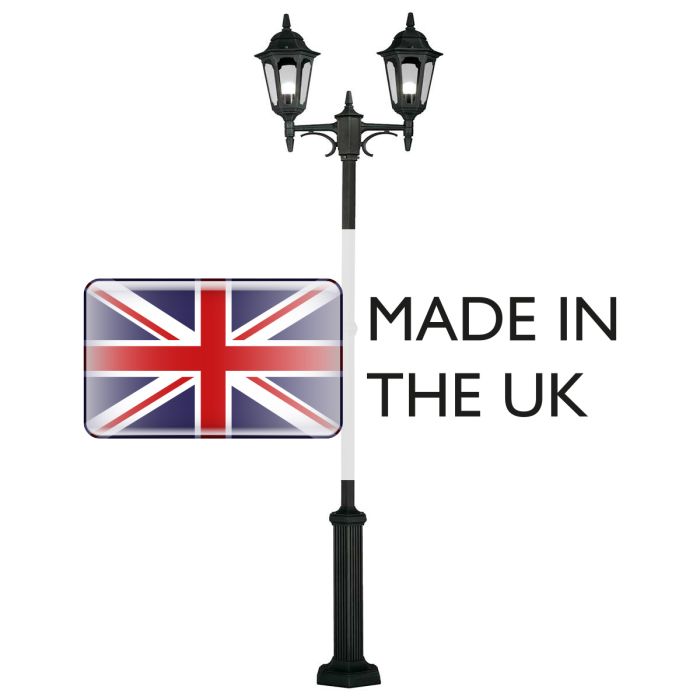 Elstead Lighting Parish 2 Light Twin Lamp Post - Black