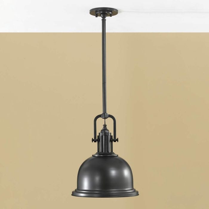Elstead Lighting Parker 1 Light Pendant Light - Dark Bronze