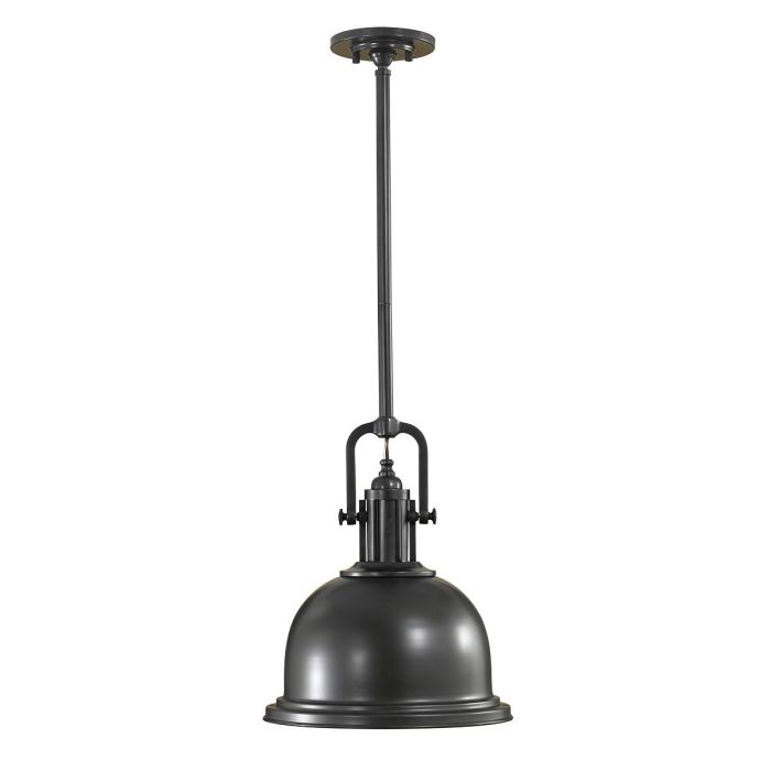 elstead lighting Parker 1 Light Pendant Light - Dark Bronze