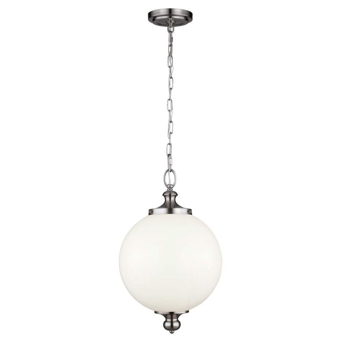 elstead lighting Parkman 1 Light Large Pendant - Brushed Steel
