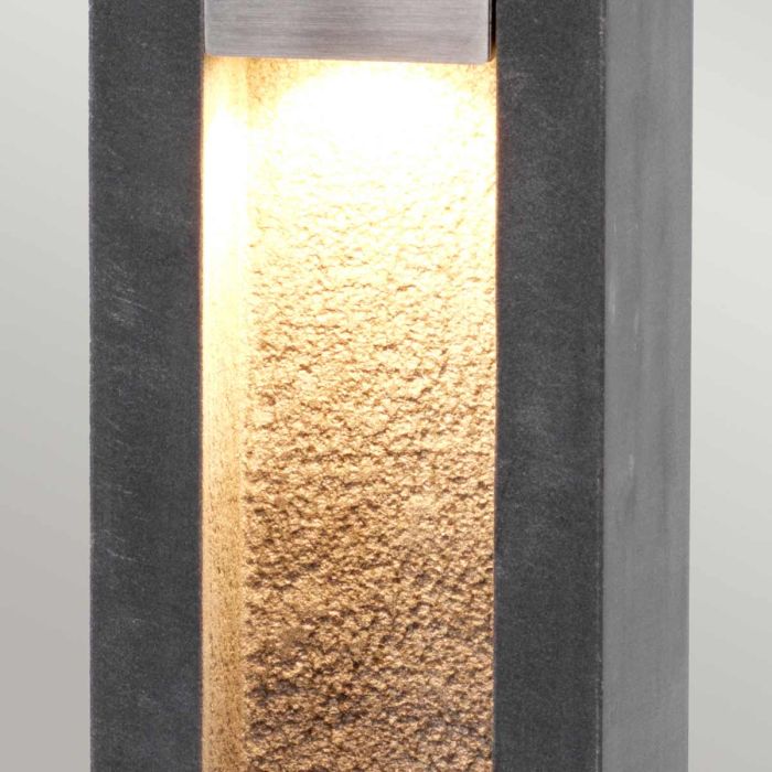 Elstead Lighting Parkstone Large LED Bollard - Basalt Stone With Stainless Steel
