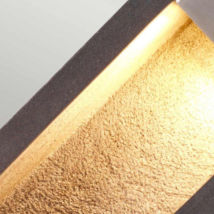 Elstead Lighting Parkstone Medium LED Bollard - Basalt Stone With Stainless Steel