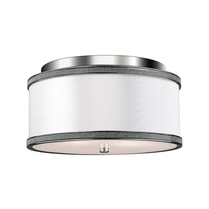 elstead lighting Pave 2 Light Flush - Polished Nickel