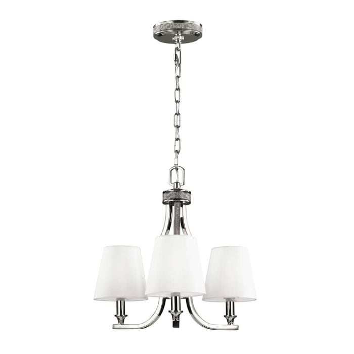 elstead lighting Pave 3 Light Chandelier - Polished Nickel