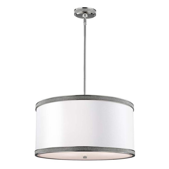 elstead lighting Pave 3 Light Pendant - Polished Nickel