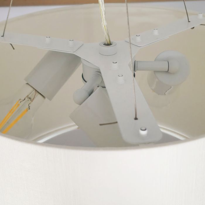 Elstead Lighting Pearce 14" Pendant With Aged Brass Ceiling Pan - Aged Brass With Ivory Shade