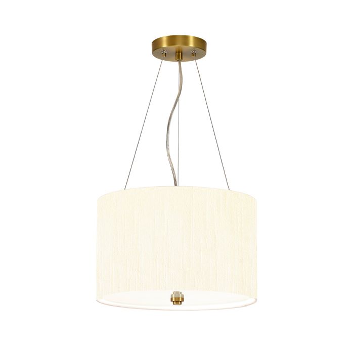 elstead lighting Pearce 14" Pendant with Aged Brass Ceiling Pan - Aged Brass with Ivory Shade