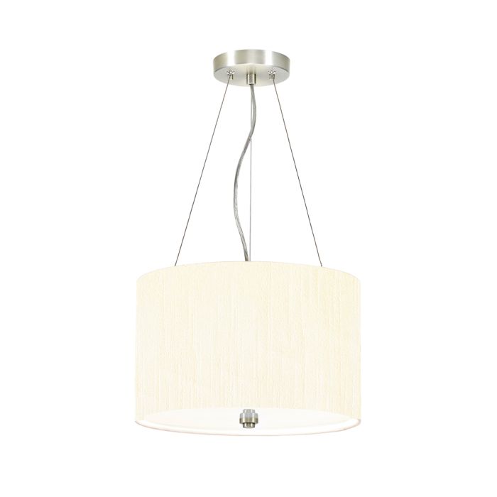 elstead lighting Pearce 14" Pendant with Polished Chrome Ceiling Pan - Polished Chrome with Ivory Shade