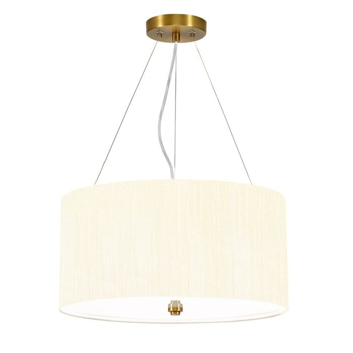 elstead lighting Pearce 18" Pendant with Aged Brass Ceiling Pan - Aged Brass with Ivory Shade