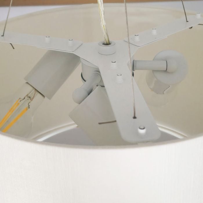 Elstead Lighting Pearce 18" Pendant With Polished Chrome Ceiling Pan - Polished Chrome With Ivory Shade
