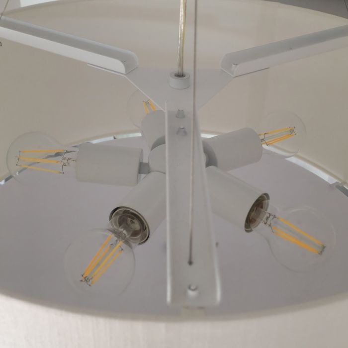 Elstead Lighting Pearce 26" Pendant With Aged Brass Ceiling Pan - Aged Brass With Ivory Shade
