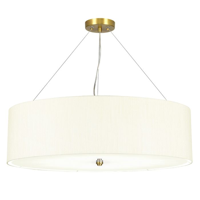 elstead lighting Pearce 30" Pendant with Aged Brass Ceiling Pan - Aged Brass with Ivory Shade