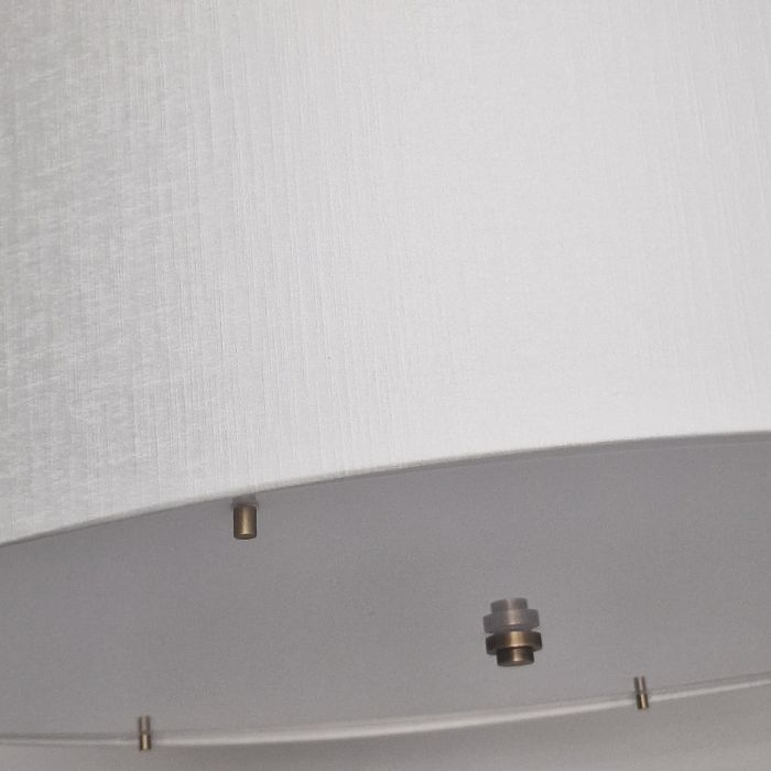 Elstead Lighting Pearce 34" Pendant With Aged Brass Ceiling Pan - Aged Brass With Ivory Shade