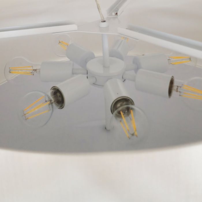 Elstead Lighting Pearce 34" Pendant With Aged Brass Ceiling Pan - Aged Brass With Ivory Shade