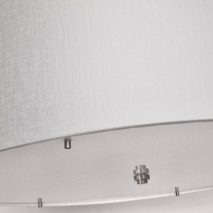 Elstead Lighting Pearce 34" Pendant With Polished Chrome Ceiling Pan - Polished Chrome With Ivory Shade