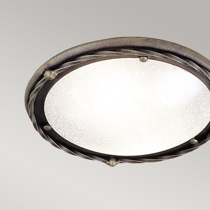 Elstead Lighting Pembroke 1 Light Flush Light Style B - Black/Gold