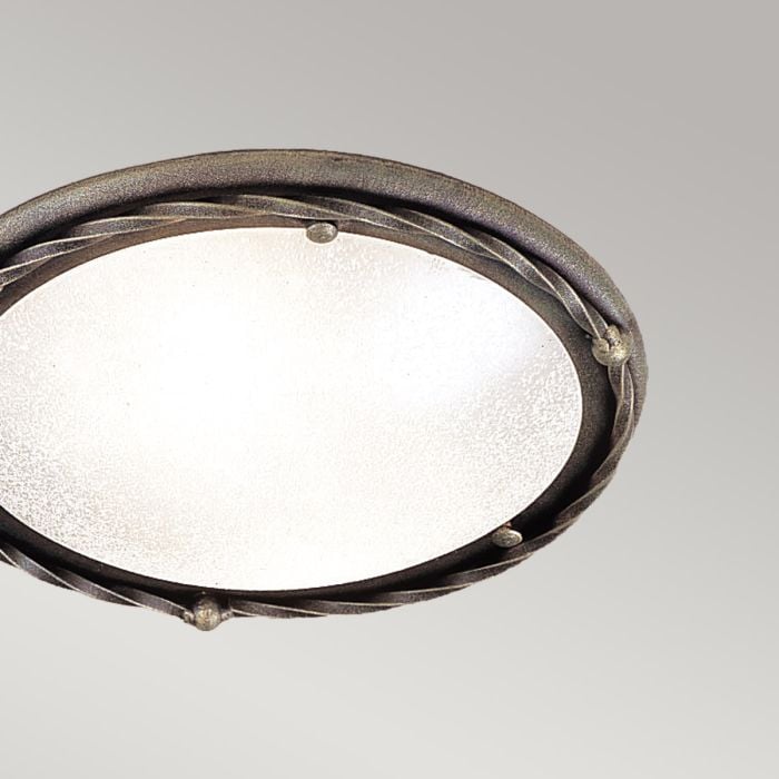 Elstead Lighting Pembroke 1 Light Flush Light Style B - Black/Gold