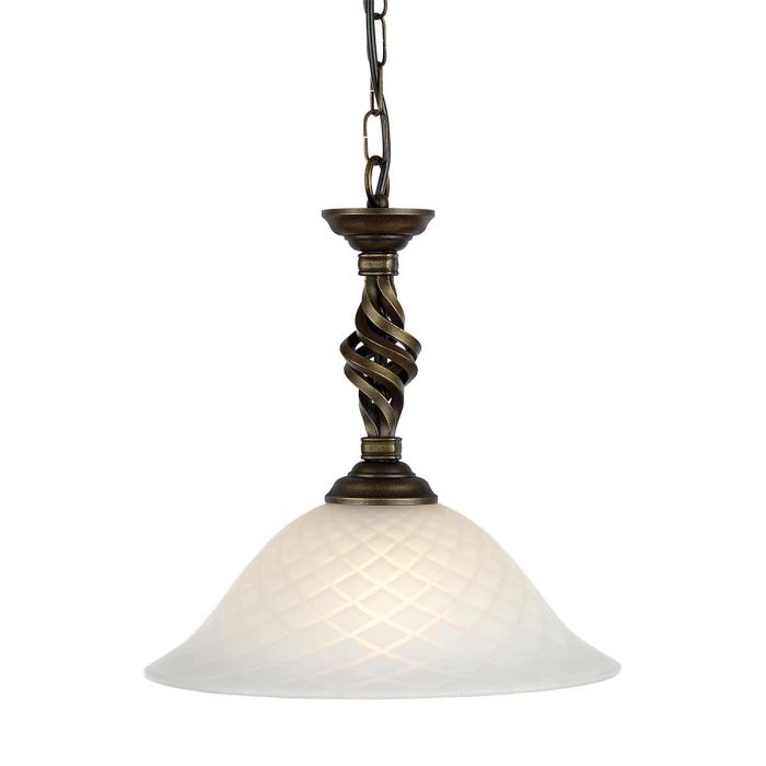 elstead lighting Pembroke 1 Light Pendant - Black/Gold