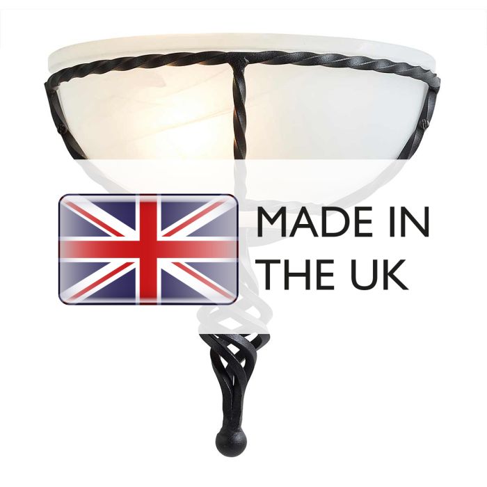 Elstead Lighting Pembroke 1 Light Wall Uplighter - Black