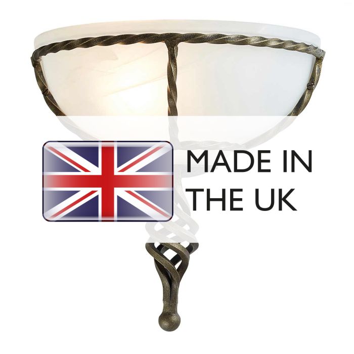 Elstead Lighting Pembroke 1 Light Wall Uplighter - Black/Gold