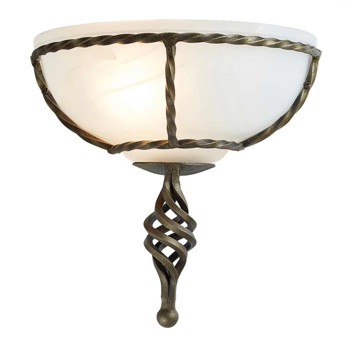 elstead lighting Pembroke 1 Light Wall Uplighter - Black/Gold