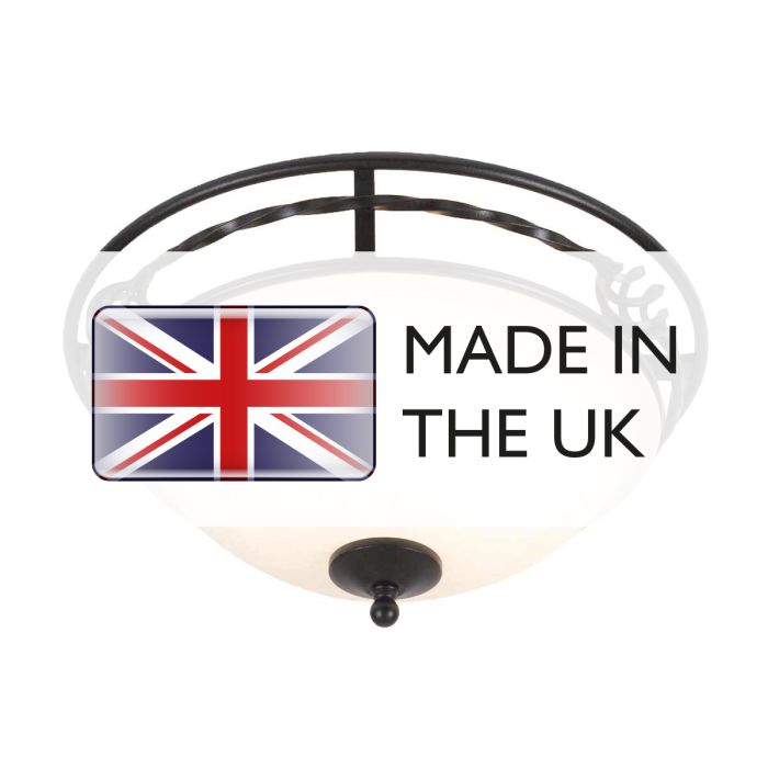 Elstead Lighting Pembroke 2 Light Flush Light Style A - Black