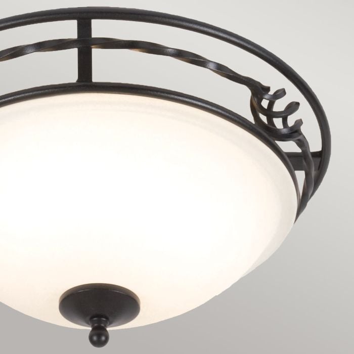 Elstead Lighting Pembroke 2 Light Flush Light Style A - Black