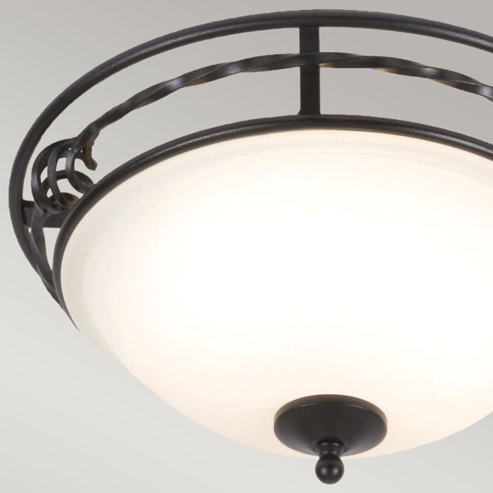 Elstead Lighting Pembroke 2 Light Flush Light Style A - Black