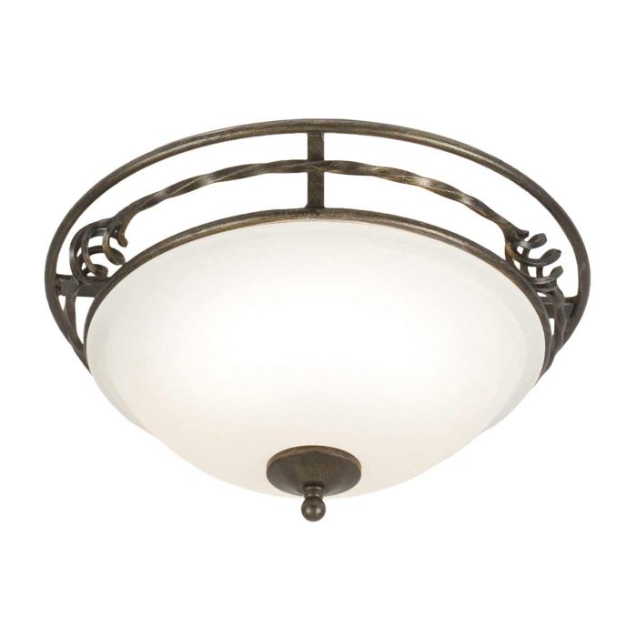 elstead lighting Pembroke 2 Light Flush Light Style A - Black/Gold