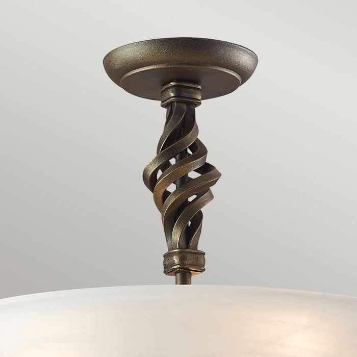 Elstead Lighting Pembroke 3 Light Semi-Flush - Black/Gold
