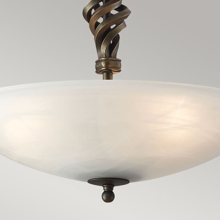 Elstead Lighting Pembroke 3 Light Semi-Flush - Black/Gold