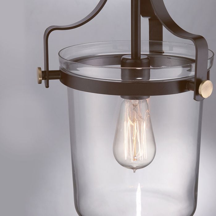 Elstead Lighting Penn Station 1 Light Mini Pendant - Western Bronze