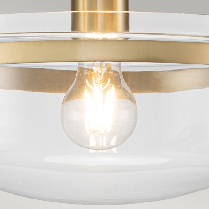 Elstead Lighting Penn Station 1 Light Semi-Flush - Brushed Brass