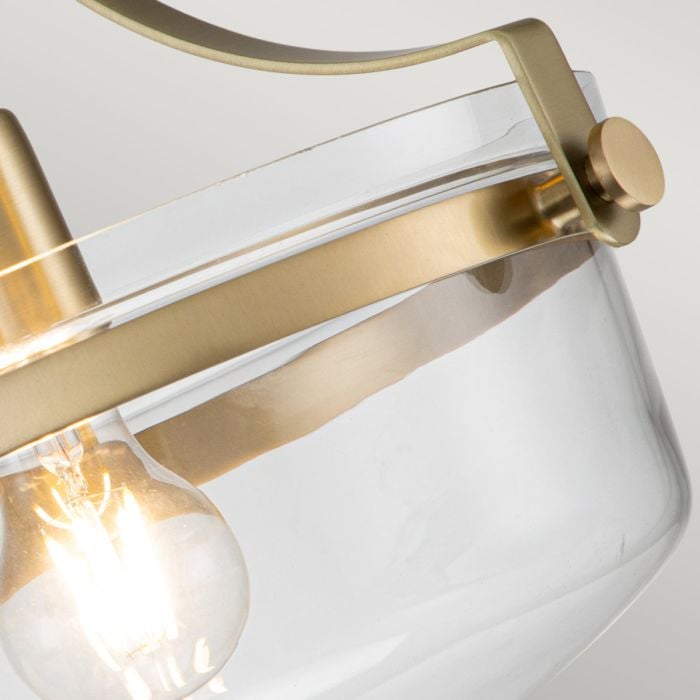 Elstead Lighting Penn Station 1 Light Semi-Flush - Brushed Brass