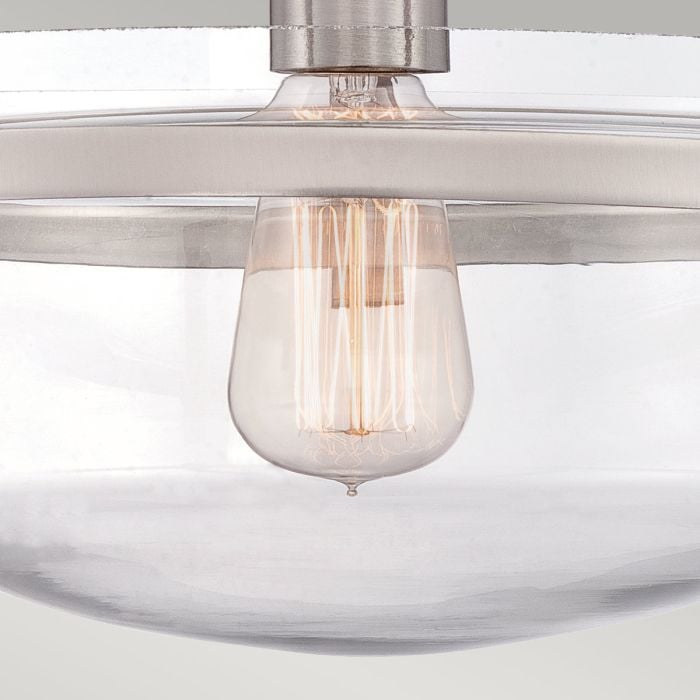 Elstead Lighting Penn Station 1 Light Semi-Flush - Brushed Nickel