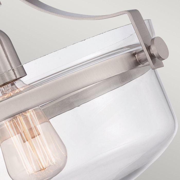 Elstead Lighting Penn Station 1 Light Semi-Flush - Brushed Nickel