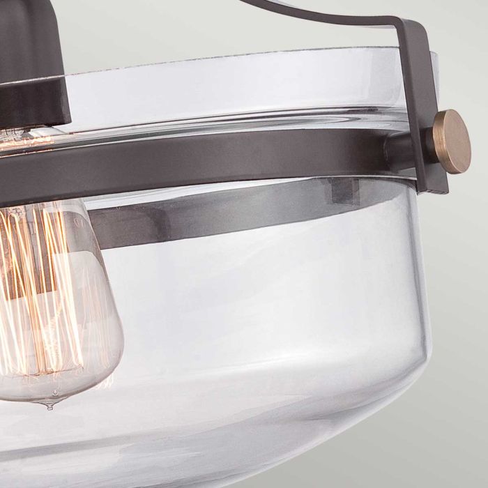Elstead Lighting Penn Station 1 Light Semi-Flush - Western Bronze