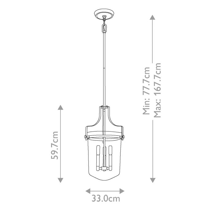Elstead Lighting Penn Station 3 Light Pendant - Brushed Nickel