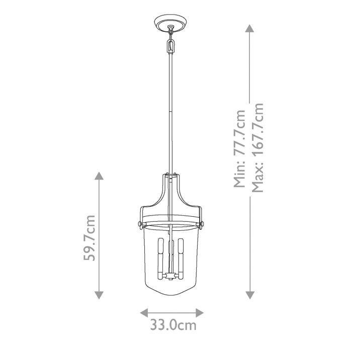 Elstead Lighting Penn Station 3 Light Pendant - Western Bronze
