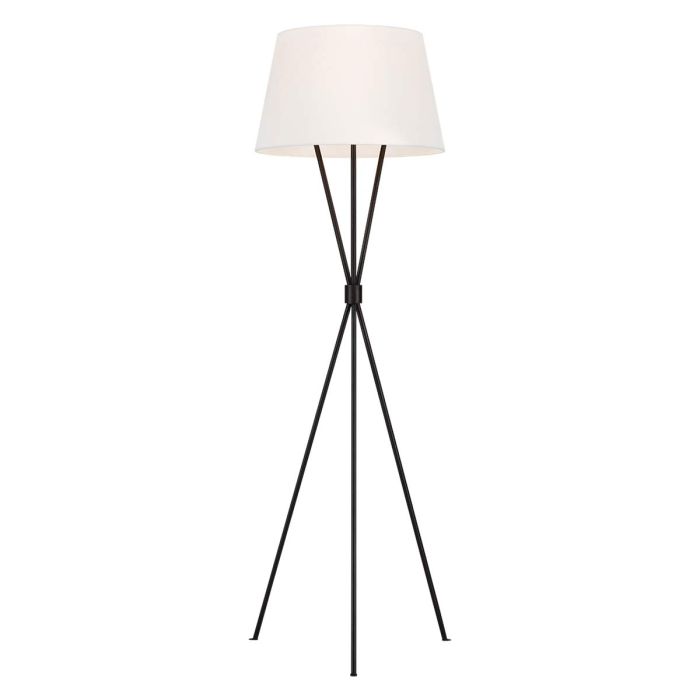 elstead lighting Penny 1 Light Floor Lamp - Aged Iron with White Shade