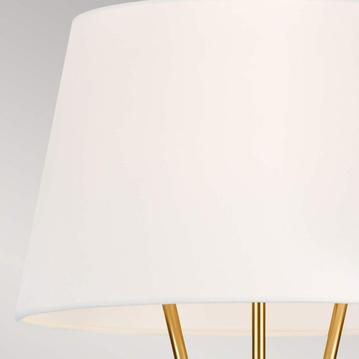Elstead Lighting Penny 1 Light Floor Lamp - Burnished Brass With White Shade