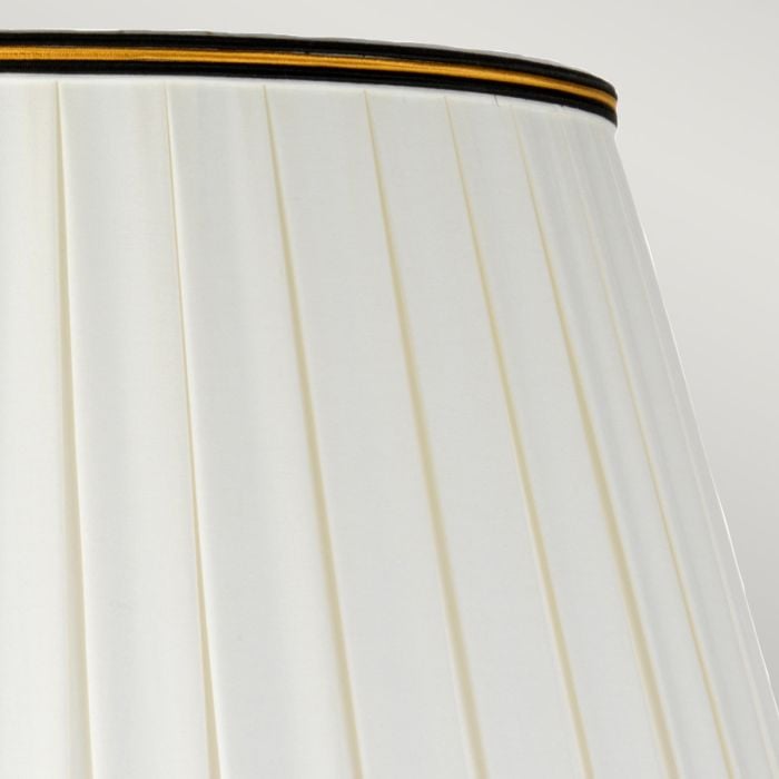 Elstead Lighting Peronne 1 Light Table Lamp With Tall Empire Shade - Black And Gold With Off-White Shade