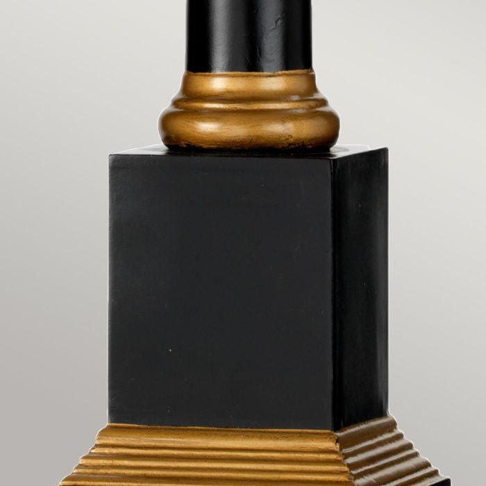 Elstead Lighting Peronne 1 Light Table Lamp With Tall Empire Shade - Black And Gold With Off-White Shade