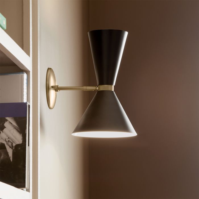 Elstead Lighting Phix 1 Arm 2 Light Up And Down Wall Light - Champagne Bronze Black