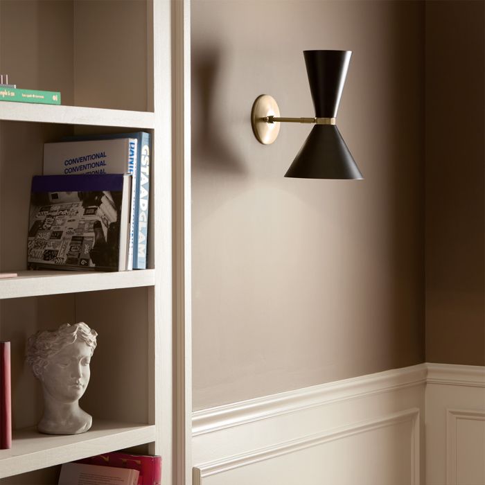Elstead Lighting Phix 1 Arm 2 Light Up And Down Wall Light - Champagne Bronze Black
