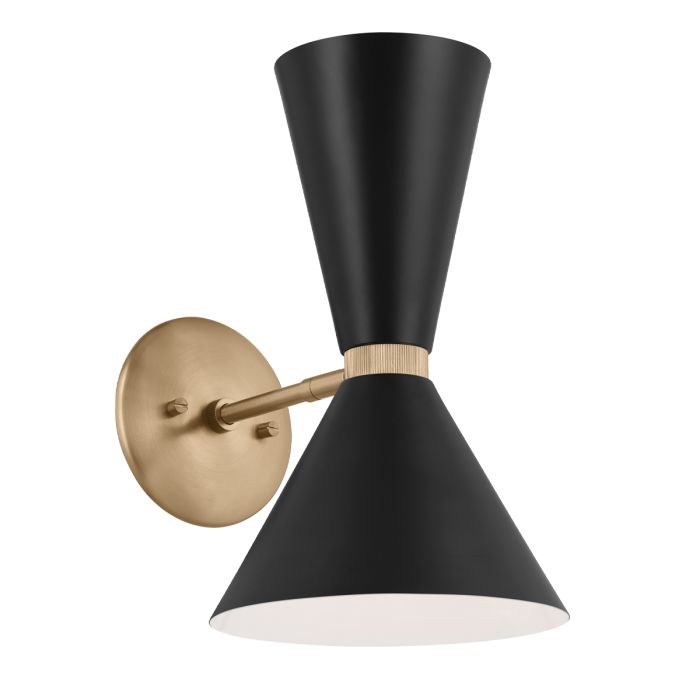 elstead lighting Phix 1 arm 2 light up and down Wall Light - Champagne Bronze Black