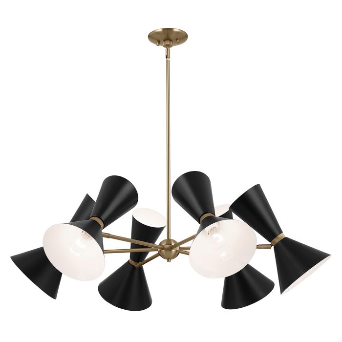 Elstead Lighting Phix 12 Light 6 Arm Up And Down Chandelier - Champagne Bronze Black