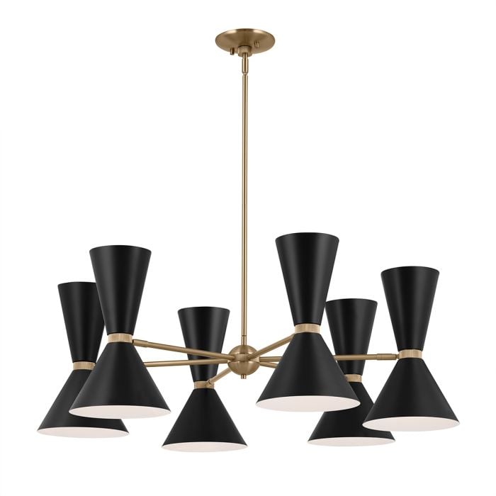 elstead lighting Phix 12 light 6 arm up and down Chandelier - Champagne Bronze Black